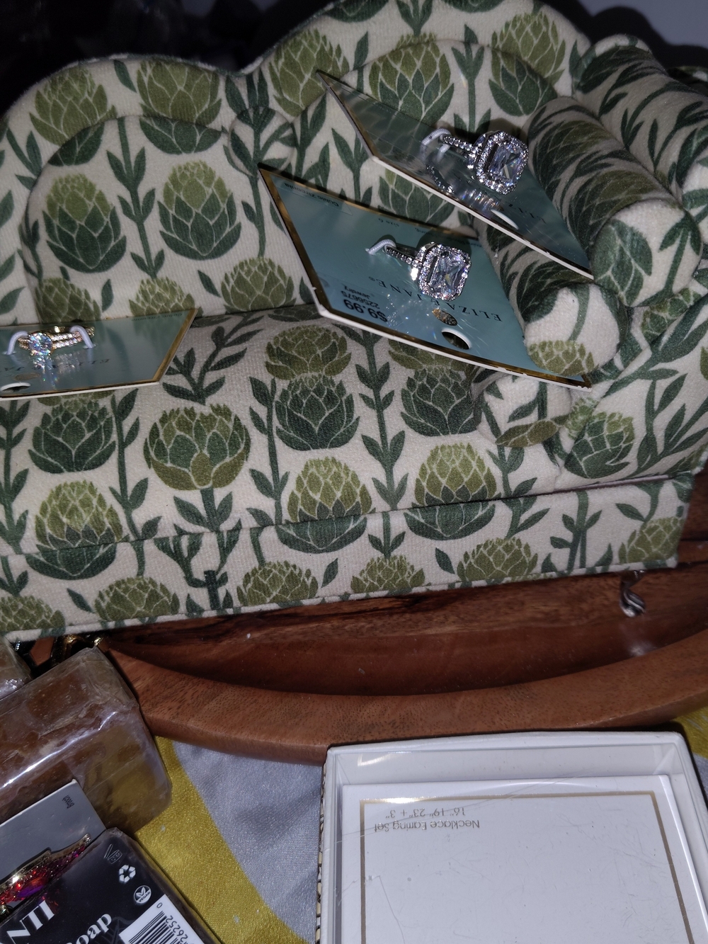 Victorian Fainting Couch Jewelry Box | Upholstered Chaise Lounge Ring Holder